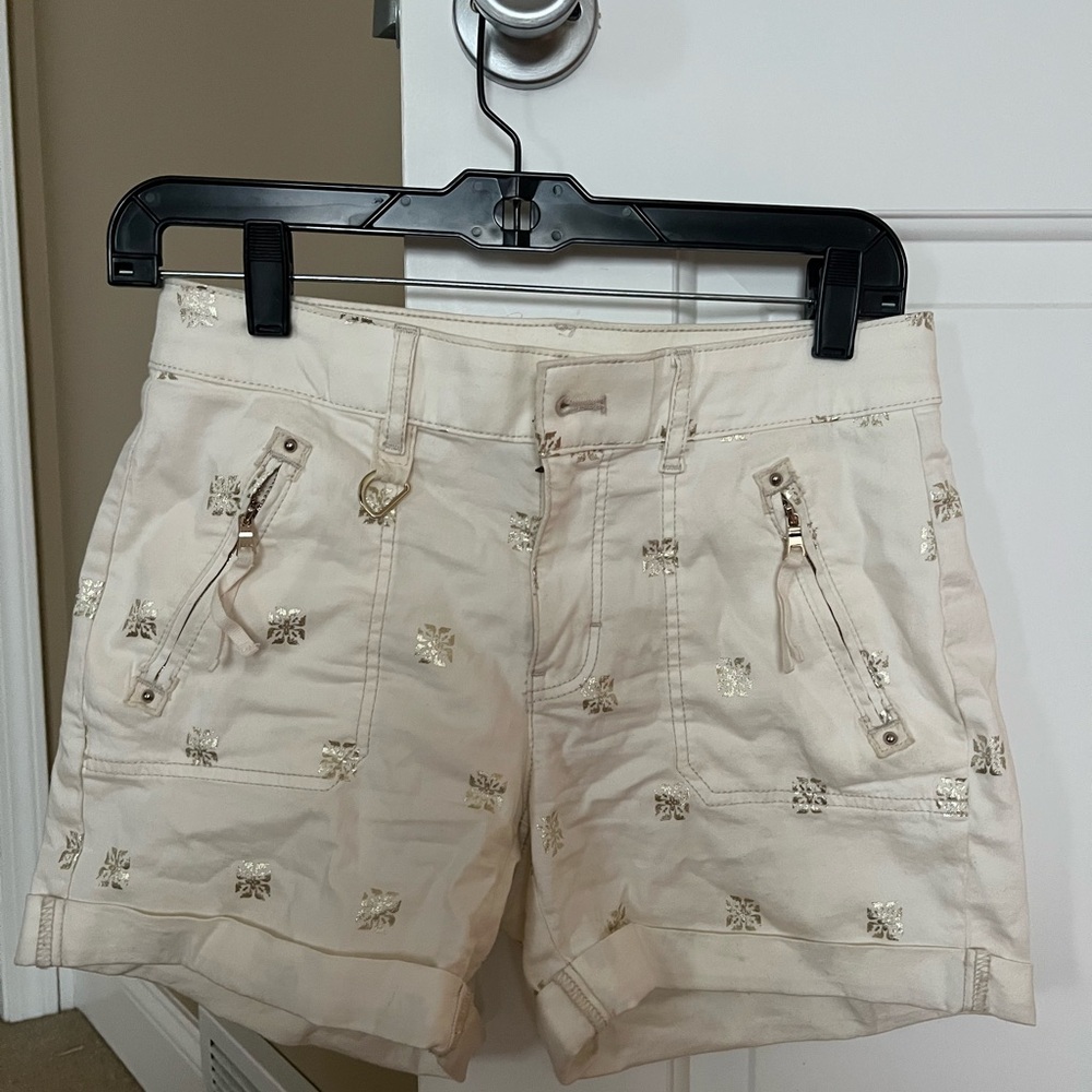 White House Black Market Cream Cargo Shorts